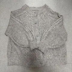 【新品未使用】ems ボリュームニットカーディガン Fベージュケーブル編み