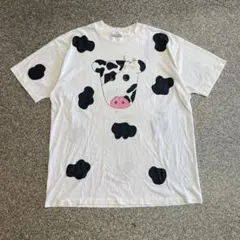【E6】 Hanes 牛柄 アニマルプリント Tシャツ XLのサムネイル