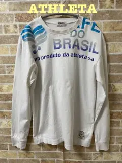 ATHLETA 長袖Tシャツ Mサイズ 白 サッカー 綿100%