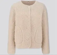 ユニクロ ボアフリースクルーネックカーディガン　L 新品未使用 UNIQLO