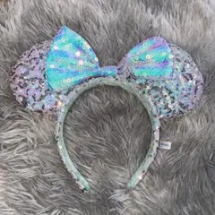 ディズニー カチューシャ スパンコール ブルー