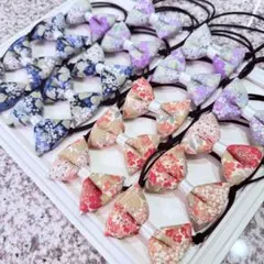 わんちゃん用　コットンキャンディあじさい3色チョーカーふわふわリボン18個セット