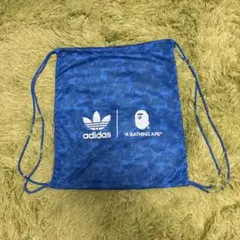 adidas×A BATHING APE コラボ ナップサック 青 ストリート