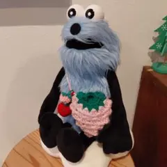 ハンドメイド　パペットスンスン　ぬいぐるみ用　イチゴのモチーフ　ポシェット