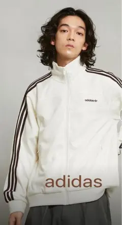 新品級　adidas 80sエンボス加工　ジップアップジャケット ホワイト　L