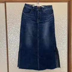RODEO CROWNS☆デニムタイトスカート ダークブルー スリット入り