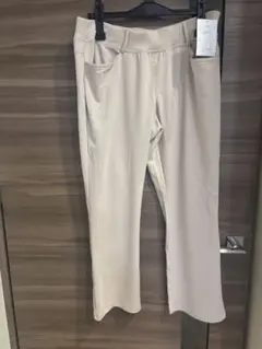 新品 4L ベージュ パンツ 大きい カジュアル レディース ウエストらくらく