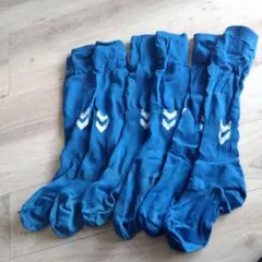 青色サッカーソックス 3セット