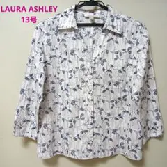 LAURA ASHLEY ボタニカル柄 七分袖シャツ 13号