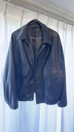 RAGEBLUE フェイクレザーブルゾン 黒 S