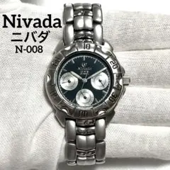 Nivadaニバダ 文字盤黒　石付 メンズ腕時計　（稼働） Nivadaニバダ 文字盤黒 石付 メンズ腕時計 （稼働）