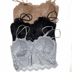 ノンワイヤー　レースブラジャー　3枚セットMサイズ　おやすみブラ　背中を包み込む