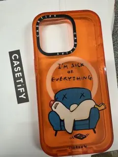 CASETiFY オレンジ イラスト付き iPhone用ケース