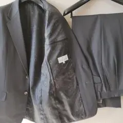 匿名配送】訳あり★ダークグレー ビジネススーツ シングル 2ボタン★総柄デザイン