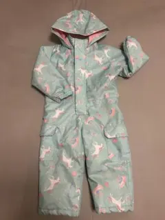 西松屋 スキーウェア 100女の子 ユニコーン セット 帽子手袋付