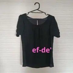 【期間限定の最安】ef-deブラック シフォン 半袖カットソーのサムネイル