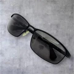 美品 ポリス サングラス マットブラック フルリム スクエア