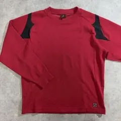 ミズノ　MIZUNO トレーナー　スウェット　長袖　ワインレッド赤　古着　227