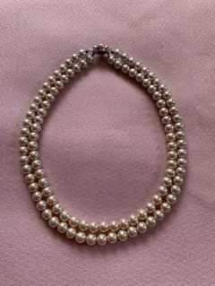 ２連パール調ネックレス