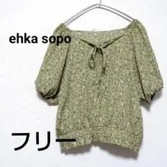 ◆新品◆ ehka sopo ブラウス シフォン カーキ フリー フラワー