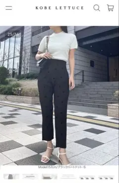 フロッキードットハイウエストパンツ