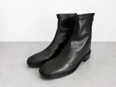 【新品】Aunt Marie'sスクエアトゥストレッチレザーブーツ Lのサムネイル