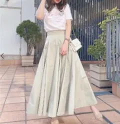 eimy istoire カラーボリュームフレアースカート PISTACHIO