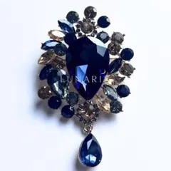 【select】インポートブローチ 蒼星の雫 ― ミッドナイトブルー ブローチ