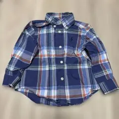 Ralph Lauren チェック柄シャツ 長袖 ネイビー系