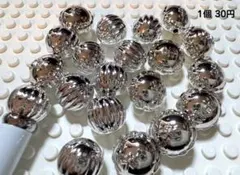 ♢穴あり♢ビーズ♢シルバー♢メタリック♢光沢♢Rich♢ビーズボールペン♢