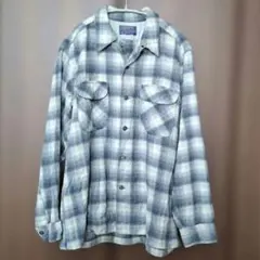 80s-90s ペンドルトン ボードシャツ 青白 オンブレ L相当