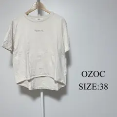 【美品】OZOC レディース 半袖 Tシャツ バックプリント ベージュのサムネイル
