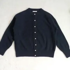 FREDY emue ニットネイビー カーディガン 毛90% カシミア10%