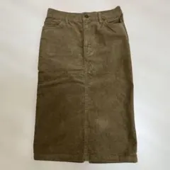無印良品　コーデュロイタイトスカート　キャメルブラウン　S
