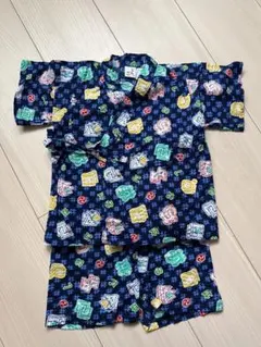 ベビー　キッズ　甚平　男の子  90 紺 青