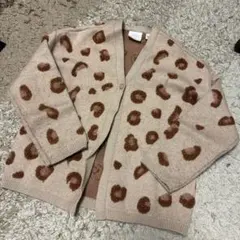 ZARA ベージュ レオパード柄 カーディガン 3-4歳