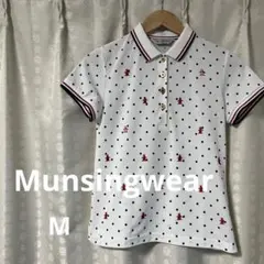 Munsingwear ポロシャツ ドット柄 ペンギン刺繍 ホワイト Mのサムネイル