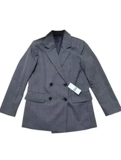 GU ダブルブレストテーラードジャケット チェック ダークグレー M 新品未使用