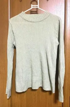 YEVS グリーン リブ編み 長袖ニットのサムネイル