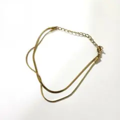【値下げ】fino ステンレス製スネークチェーン2連ブレスレット