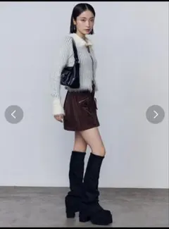【室内試着のみほぼ新品】EMODA ルーズフレアカバーフィットブーツ