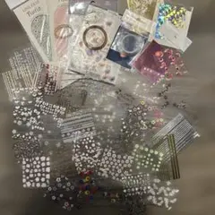 ジェル・レジン封入用/ネイルシール・箔・ワイヤー等46点まとめ売り