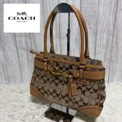 【極美品】COACH コーチ 10507 ハンドバッグ シグネチャー 茶