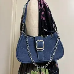 SHEIN ショルダーバッグ デニム生地 青のサムネイル