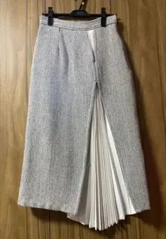週末限定値下げ！エレンディーク　ヘリンボーン　プリーツウールスカート