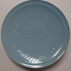 水色 波模様 皿