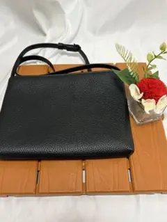 【美品】HushTug レザーサコッシュ ブラック