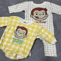 おさるのジョージ　ロンパース2枚　80