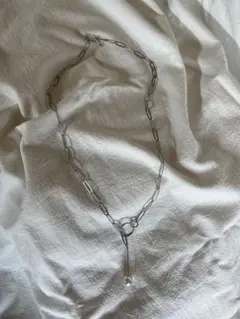 未使用　ロングネックレス　イミテーションパール付き