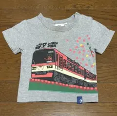 kitekite 叡電 鉄道柄 半袖Tシャツ グレーのサムネイル